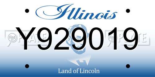 Y929019 Illinois License Plate