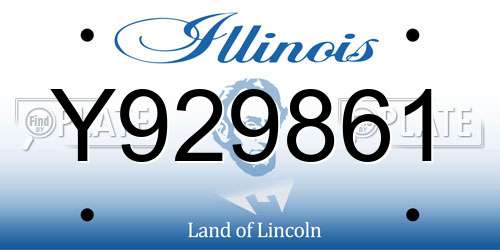 Y929861 Illinois License Plate