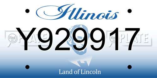 Y929917 Illinois License Plate