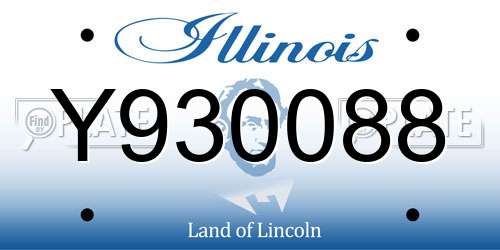 Y930088 Illinois License Plate