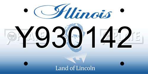 Y930142 Illinois License Plate