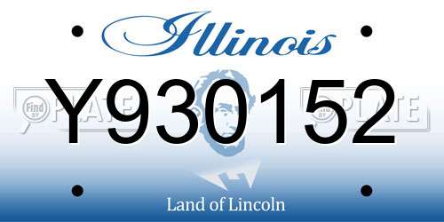 Y930152 Illinois License Plate