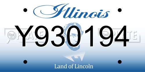 Y930194 Illinois License Plate
