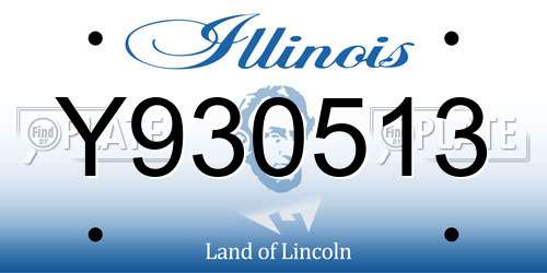 Y930513 Illinois License Plate