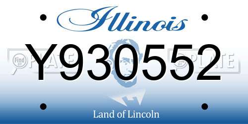 Y930552 Illinois License Plate