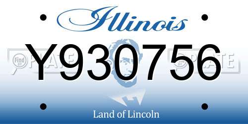 Y930756 Illinois License Plate