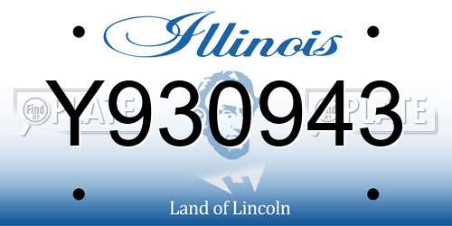 Y930943 Illinois License Plate