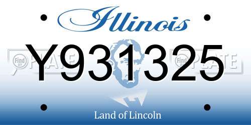 Y931325 Illinois License Plate
