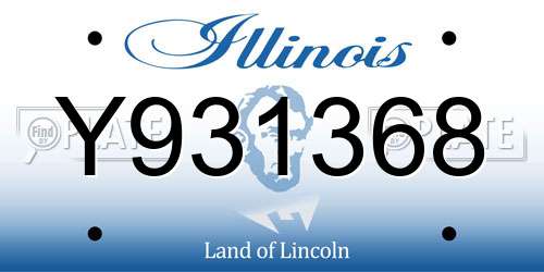 Y931368 Illinois License Plate