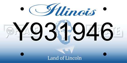 Y931946 Illinois License Plate
