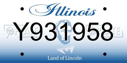 Y931958 Illinois License Plate