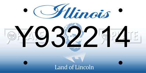 Y932214 Illinois License Plate