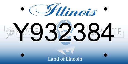Y932384 Illinois License Plate