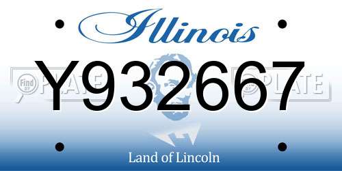 Y932667 Illinois License Plate