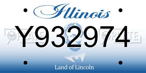 Y932974 Illinois License Plate