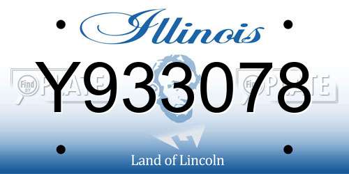 Y933078 Illinois License Plate