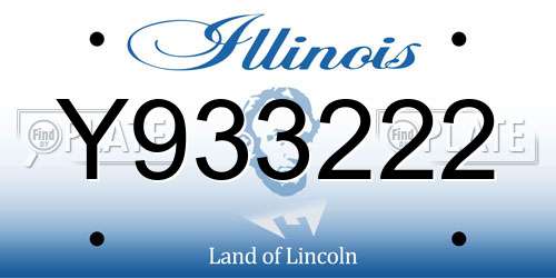 Y933222 Illinois License Plate