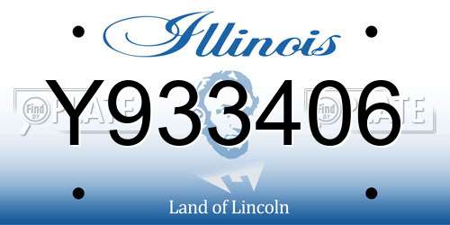 Y933406 Illinois License Plate