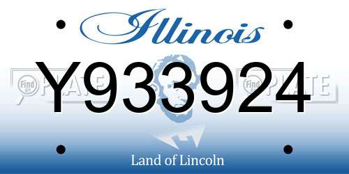 Y933924 Illinois License Plate
