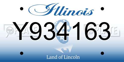 Y934163 Illinois License Plate