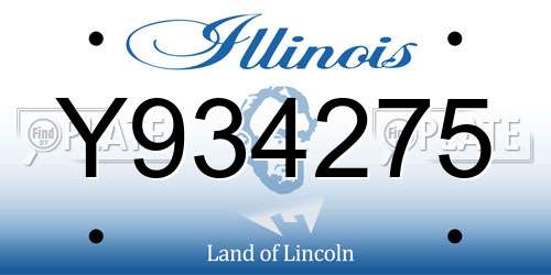 Y934275 Illinois License Plate
