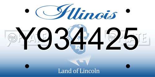 Y934425 Illinois License Plate