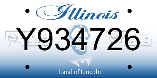 Y934726 Illinois License Plate