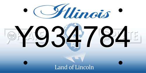 Y934784 Illinois License Plate