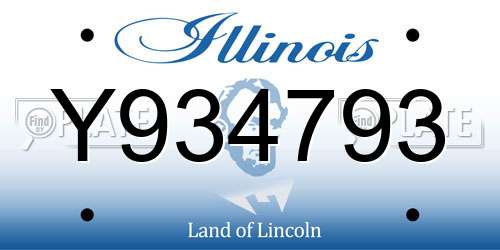 Y934793 Illinois License Plate