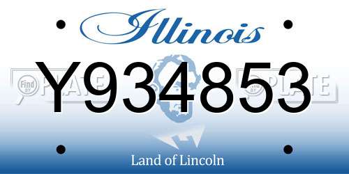 Y934853 Illinois License Plate