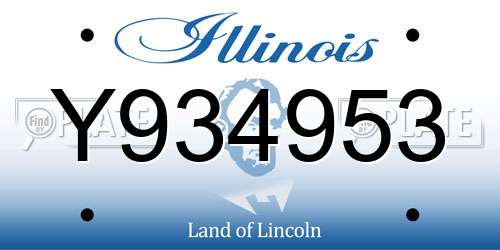 Y934953 Illinois License Plate
