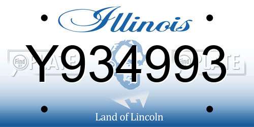 Y934993 Illinois License Plate