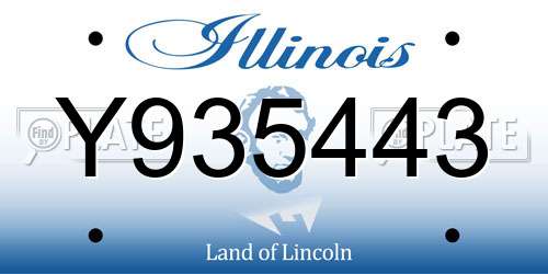 Y935443 Illinois License Plate
