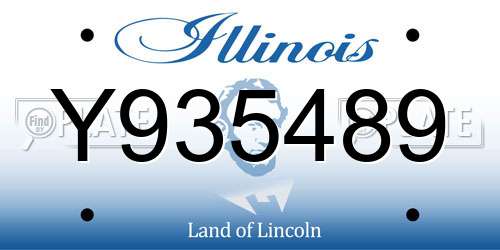 Y935489 Illinois License Plate