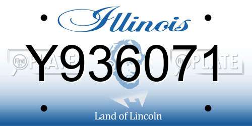 Y936071 Illinois License Plate