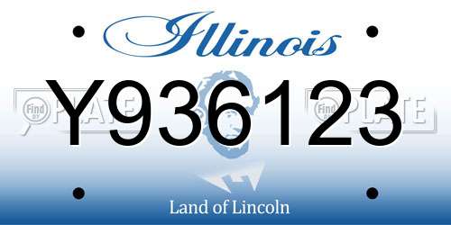 Y936123 Illinois License Plate