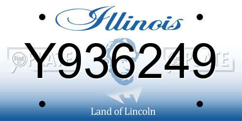 Y936249 Illinois License Plate