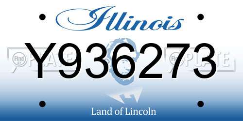 Y936273 Illinois License Plate