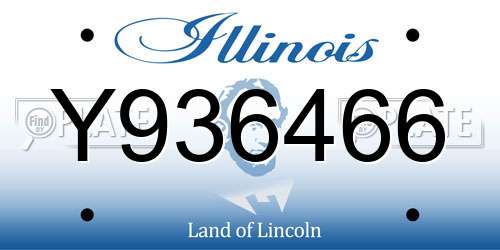 Y936466 Illinois License Plate