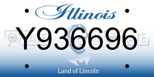 Y936696 Illinois License Plate