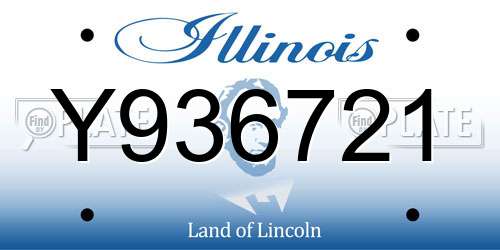 Y936721 Illinois License Plate