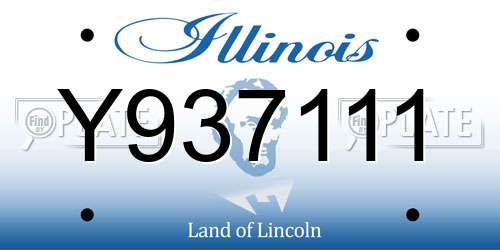 Y937111 Illinois License Plate