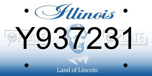 Y937231 Illinois License Plate