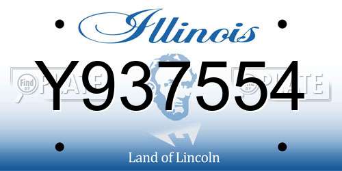 Y937554 Illinois License Plate