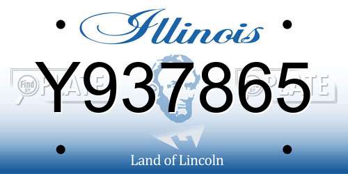 Y937865 Illinois License Plate