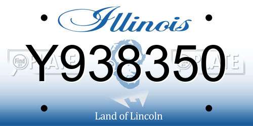 Y938350 Illinois License Plate