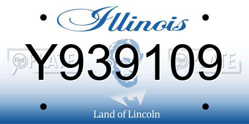 Y939109 Illinois License Plate