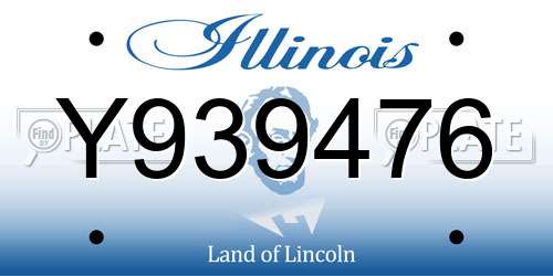 Y939476 Illinois License Plate