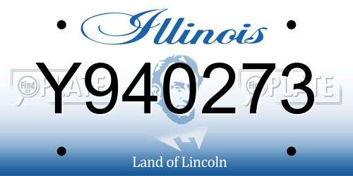 Y940273 Illinois License Plate