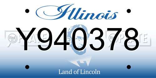 Y940378 Illinois License Plate